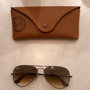 Ray-Ban Tan Leather Sunglasses Case